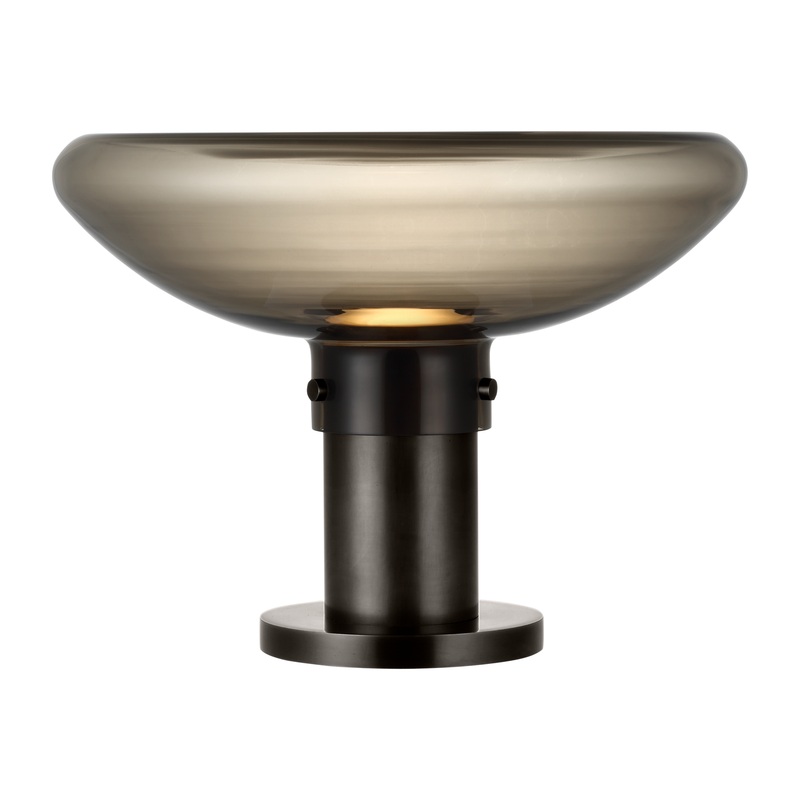Morgan 16 Table Lamp Burnished Bronze with Smoke Glass