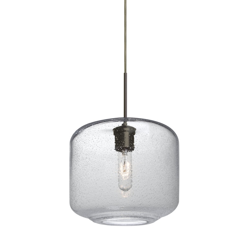 One Light Pendant from the Niles Collection in Bronze Finish by Besa