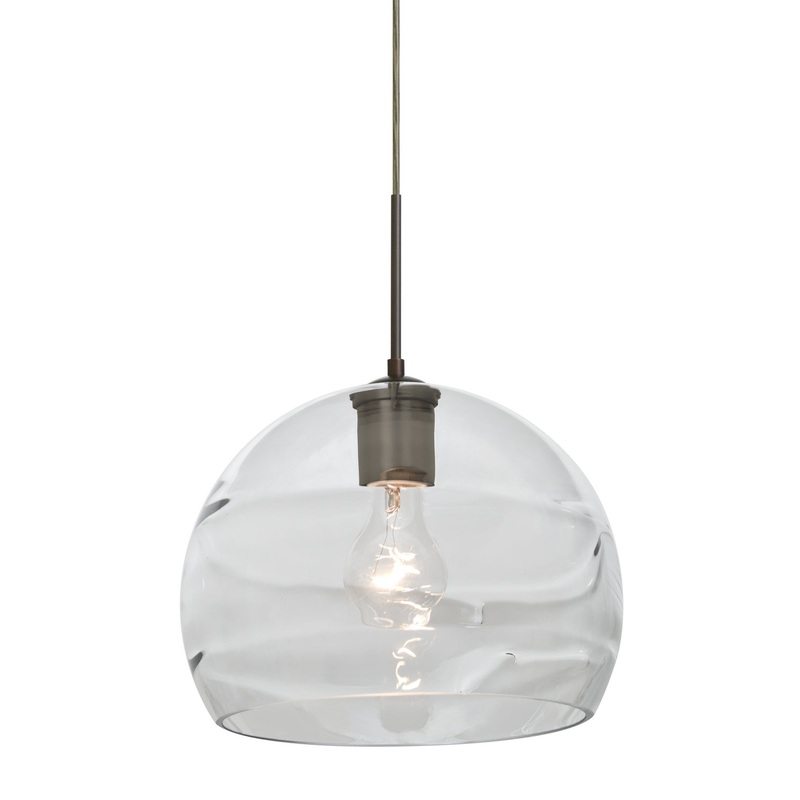 One Light Pendant from the Spirit Collection in Bronze Finish by Besa
