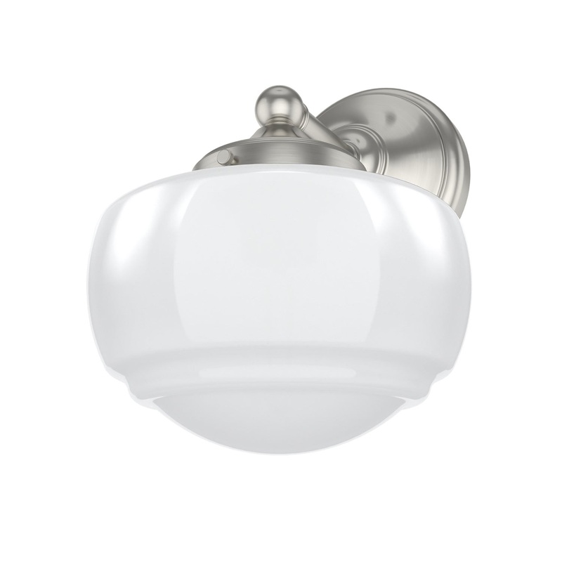 One Light Wall Sconce from the Saddle Creek Collection in Brushed Nickel Finish by Hunter
