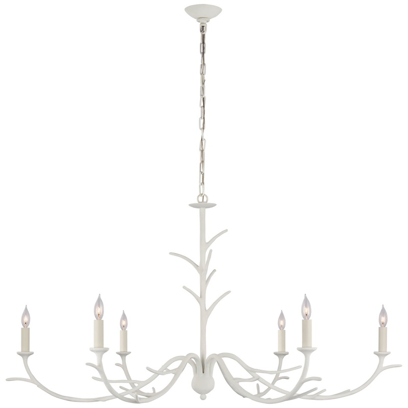 Six Light Chandelier from the Iberia Collection in Plaster White Finish by Visual Comfort Signature