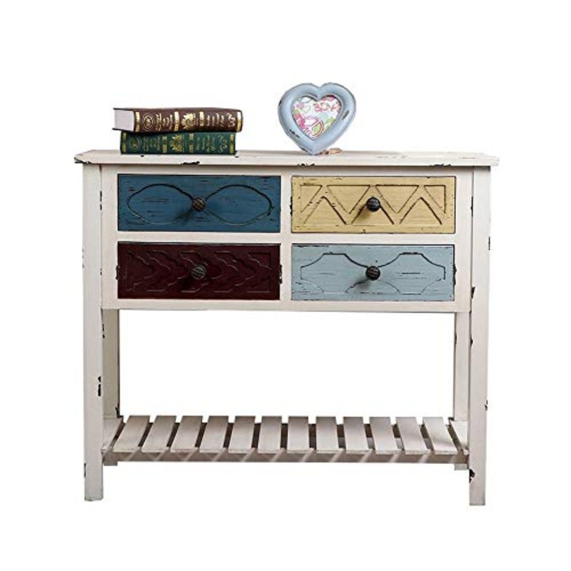 YLiansong-home Cassettiera Ripostiglio Gabinetto Accent Fianco del Mobile Fianco del Mobile Multifunzionale Soggiorno Corridoio Industriale credenza in Legno (Color : White, Size : 96x40x80cm)