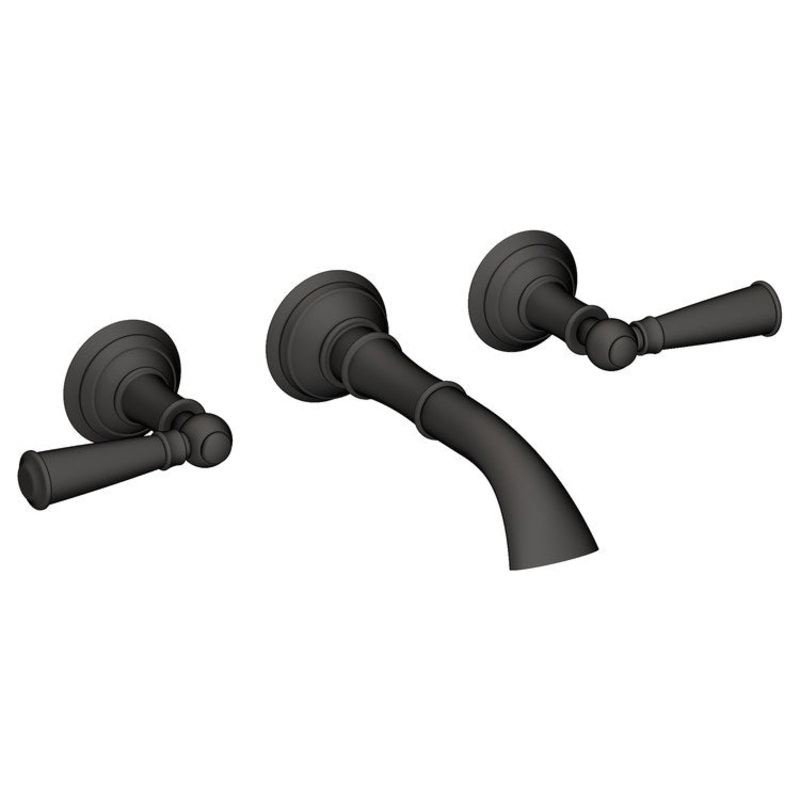 Aylesbury Two Handle Wall-Mount Bathroom Faucet – Flat Black