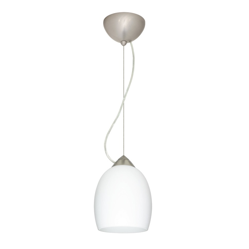 Besa 1KX-169707-LED-SN Lucia One Light Pendant Satin Nickel