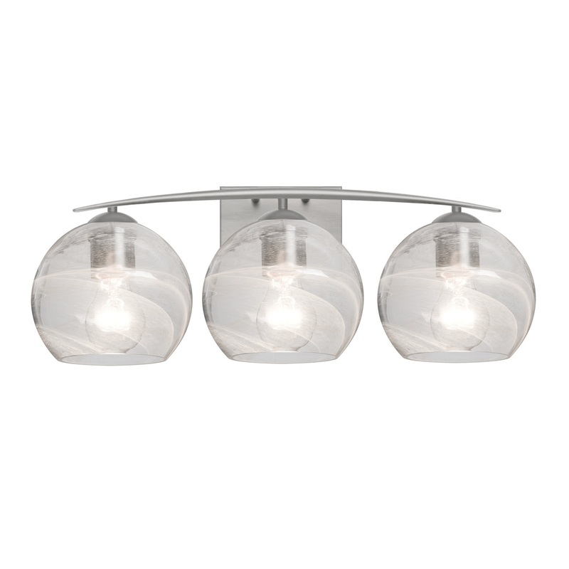 Besa 3WC-JILLYCL-SN Jilly Three Light Vanity Satin Nickel