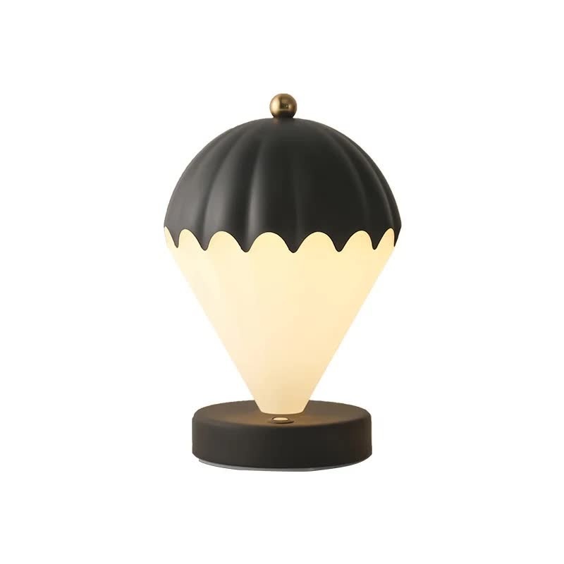 Black Rechargeable Hot Air Balloon LED Touch Lamp – 3-Color Nordic Style Desk Light