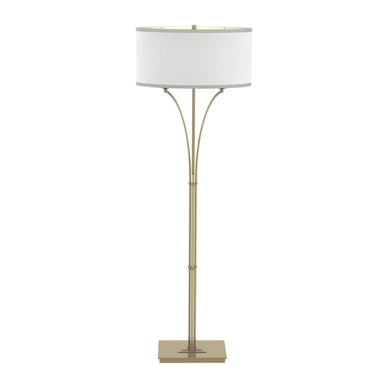 Contemporary Formae Floor Lamp Modern Brass Natural Anna Shade (SF)