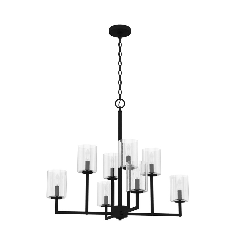 Eight Light Chandelier from the Kerrison Collection in Natural Black Iron Finish by Hunter