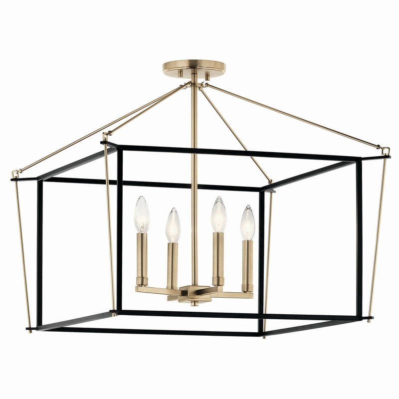 Four Light Semi Flush Mount from the Eisley Collection in Champagne Bronze Finish by Kichler