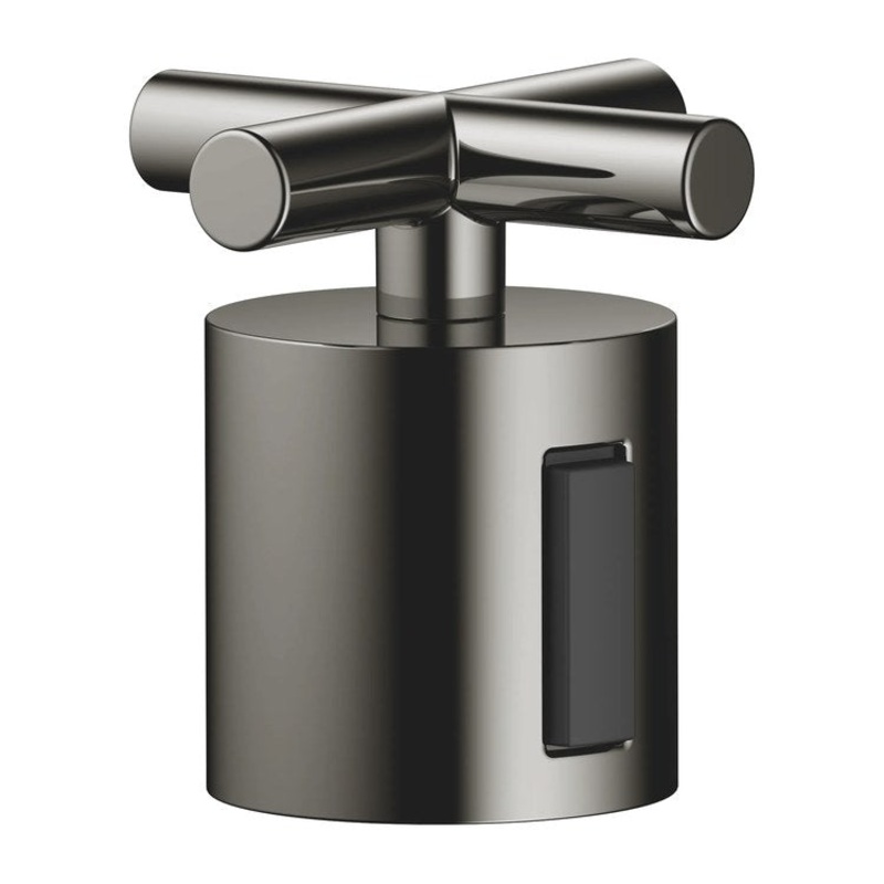 Handle TARA Brass Alloy 1 Cross Volume Control Dark Chrome for TARA Shower Thermostat 34443979