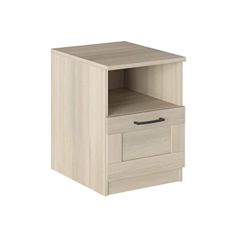Iconico Home MIK Traditional, Comodino con cassetto e vano a giorno, Camera da letto, Cameretta ragazzi, 40×44,5xh53,5 cm, Rovere