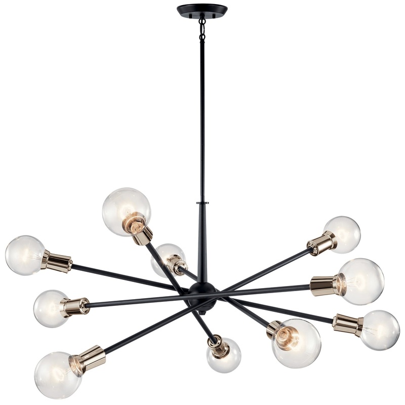 Kichler 43119BK Ten Light Chandelier, Black