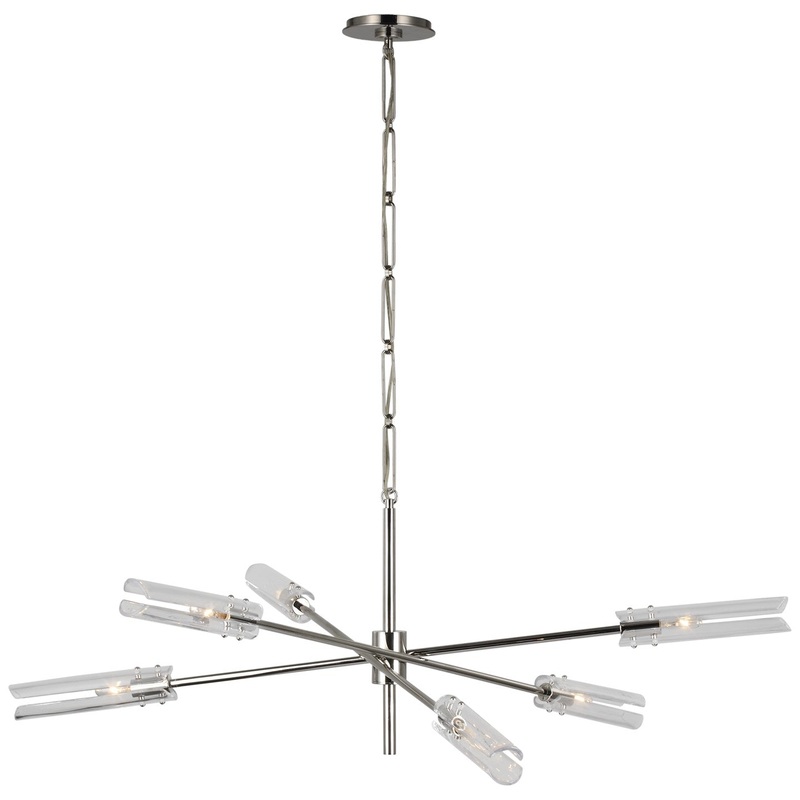 LED Chandelier from the Casoria Collection in Polished Nickel Finish by Visual Comfort Signature