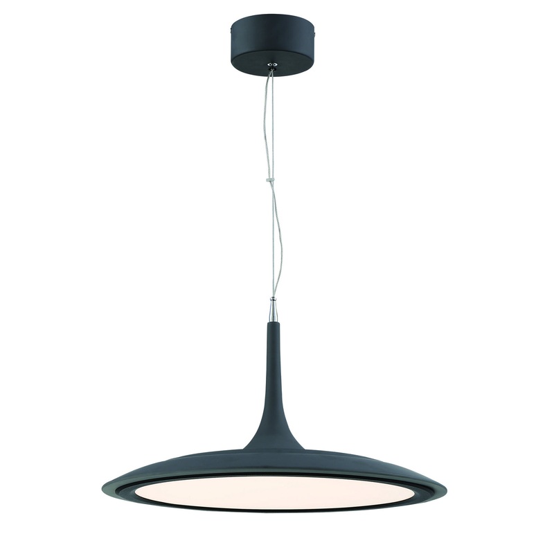 LED Pendant from the Hover Collection in Dark Grey Finish by George Kovacs