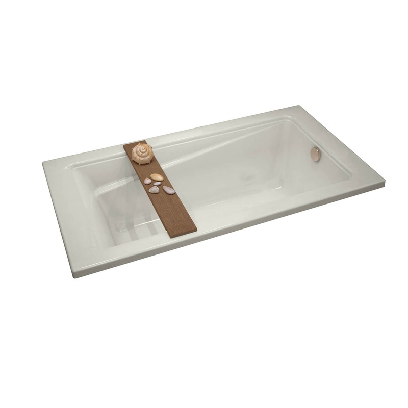 MAAX 106250-103-007 Exhibit 6042 Acrylic Drop-in End Drain Aeroeffect Bathtub in Biscuit