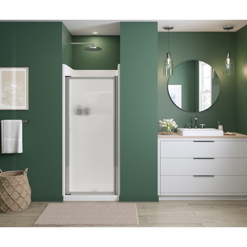 MAAX 136732-970-084-000 Polar Pivot 29-30  x 64  in. Pivot Shower Door for Alcove Installation with Raindrop glass in Chrome