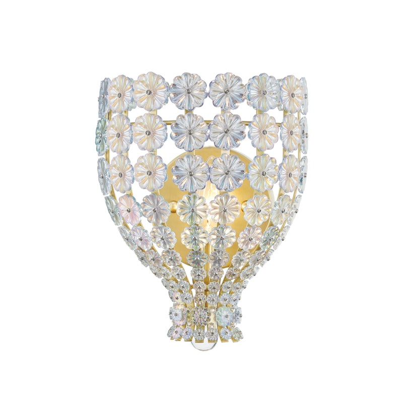 One Light Wall Sconce from the Floral Park Collection in Aged Brass Finish by Hudson Valley
