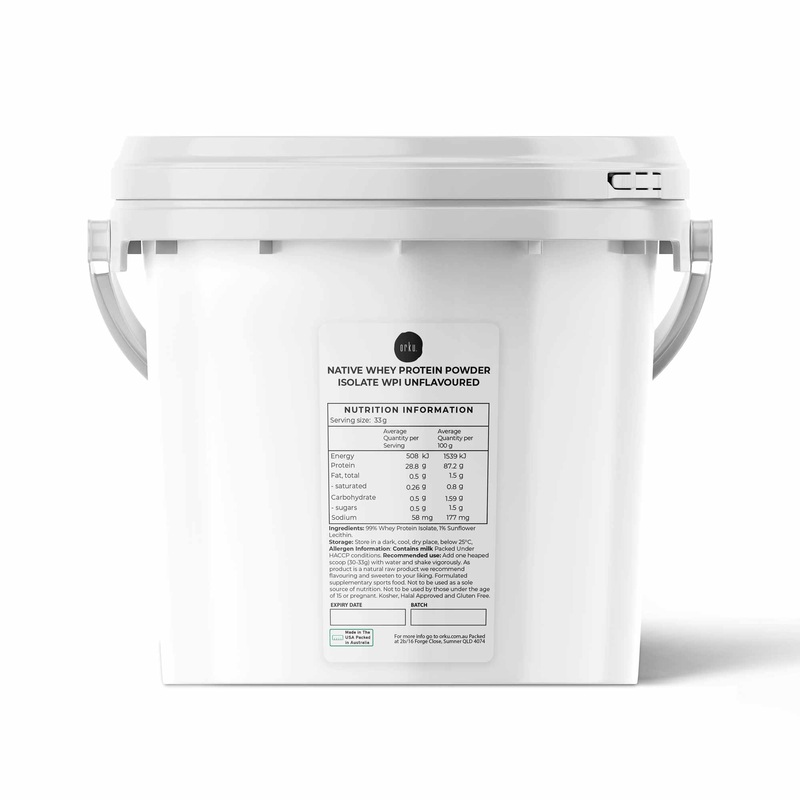 Orku 2Kg Native Whey Protein Isolate Powder – Unflavoured WPI Bucket