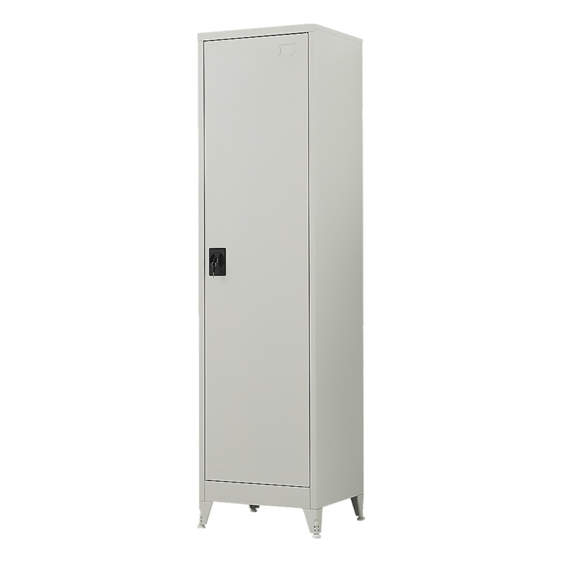 Single-Door Metal Tall Cabinet Shelf Storage for Home Office Gym
