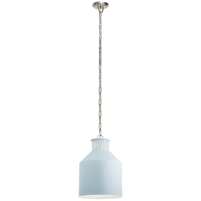 Three Light Pendant from the Montauk Collection in Light Blue Finish by Kichler