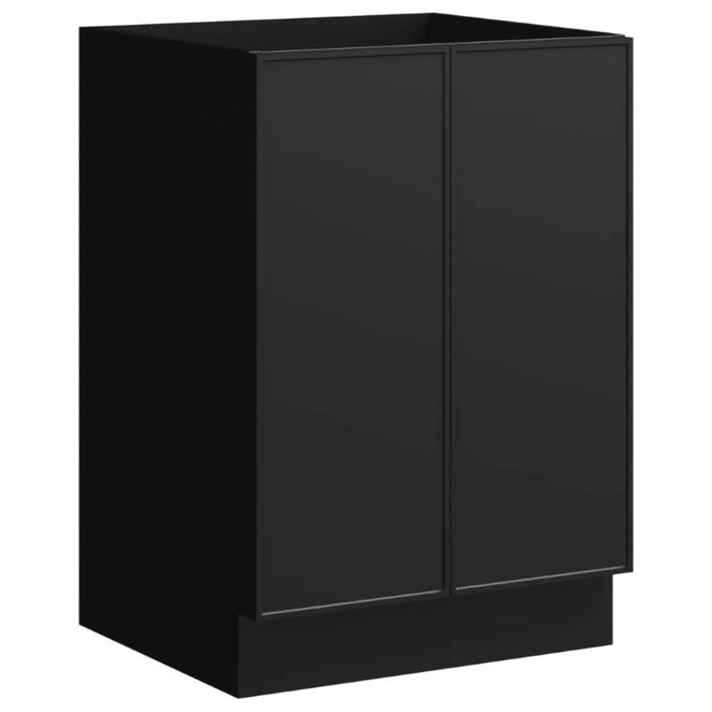 Vanity Natick 24 Inch Floor Standing Center Bowl Black Satin 2 Doors