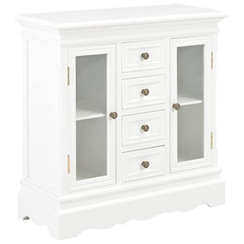 vidaXL Credenza Bianca 70x28x70 cm in Legno Massello di Pino Madia Mobile Comoda Funzionale Durevole Robusta Resistente Ampia Solida Pratica