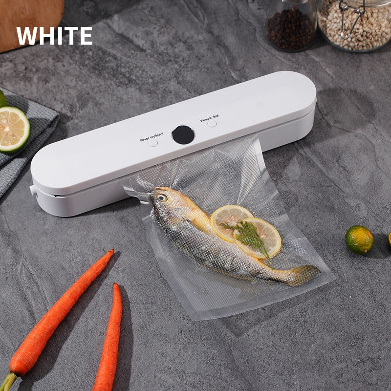 Wireless Portable Vacuum Sealing Machine – Automatic Food Sealer with LCD Display & Dual Modes(White)