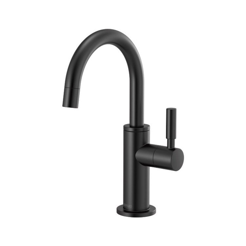 Beverage Faucet Solna Cold Water 1 Lever ADA Matte Black Arc Spout 360 Degree Swivel