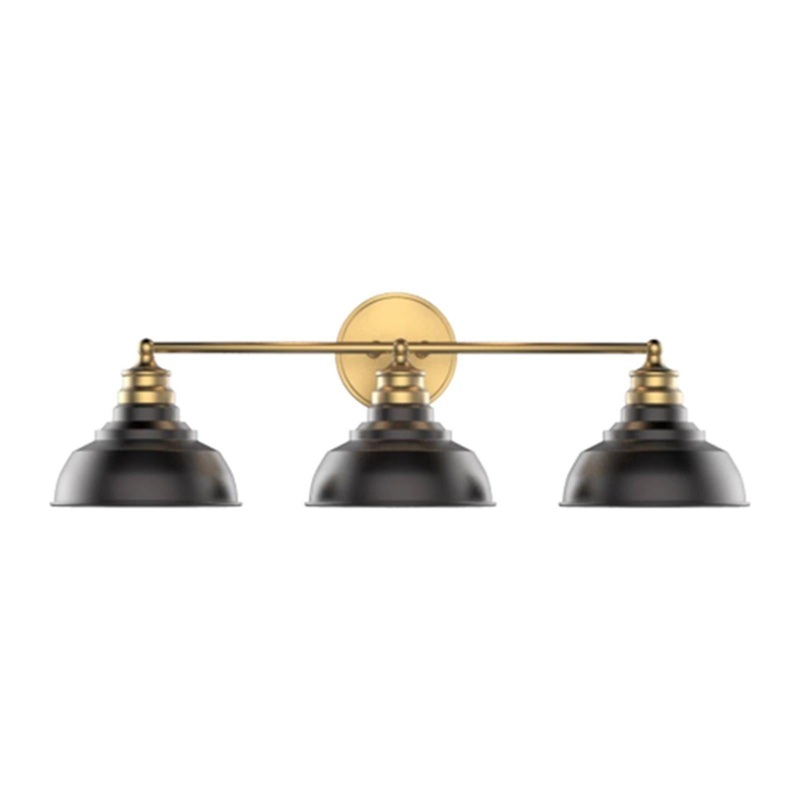 Bishop 3-Light Vanity Matte Black and Brass