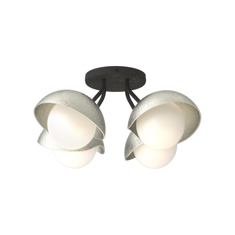 Brooklyn 4-Light Single Shade Semi-Flush Black Sterling