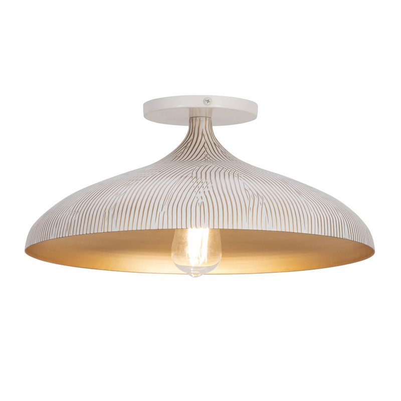 Fleur Flush Mount White/Gold