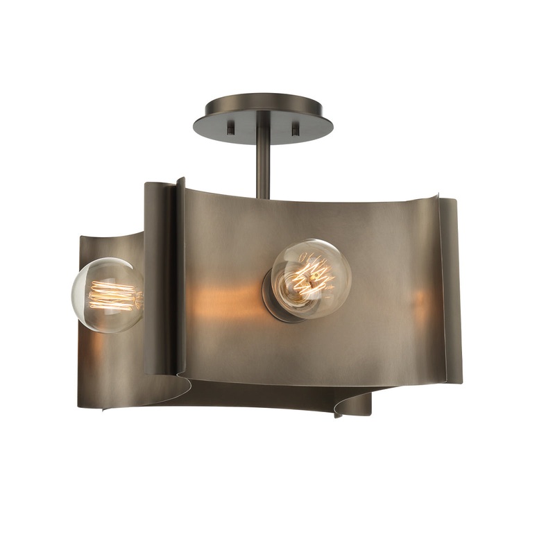 Four Light Semi Flush Mount from the Metallo Collection in Vintage Nickel Finish by Eurofase