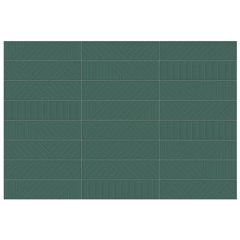 Geometra 3″ x 12″ Maze Emerald Glossy Ceramic Wall Tile 3″ x 12″
