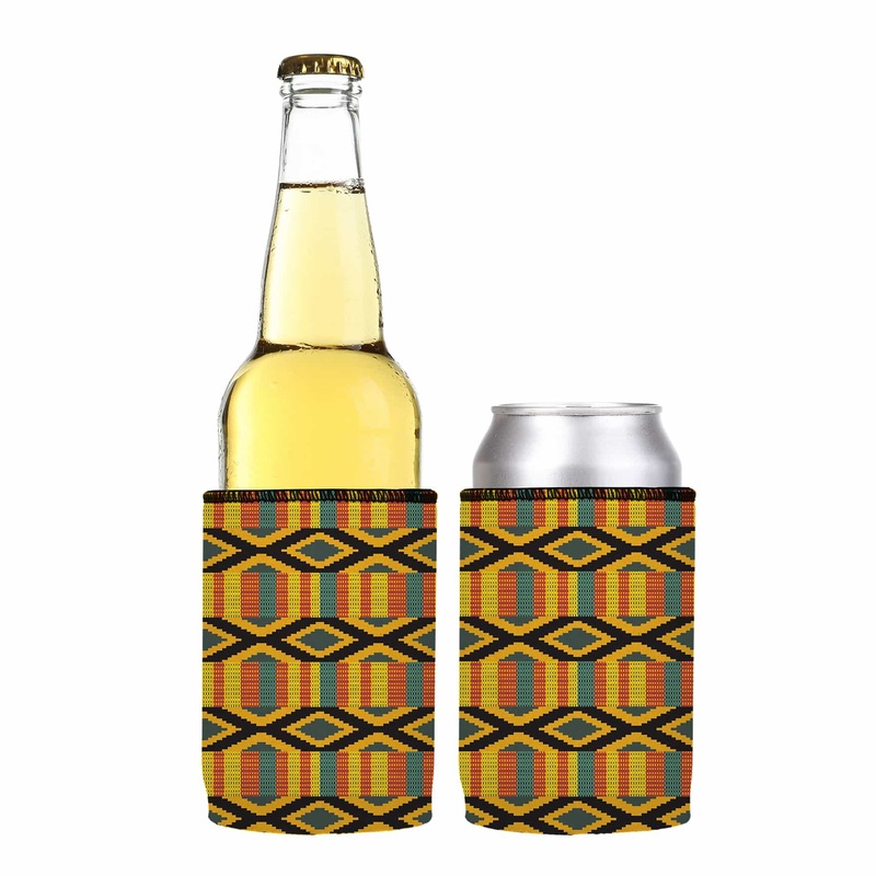 Ghana Kente Pattern Stubby Cooler 2-Pack – Standard