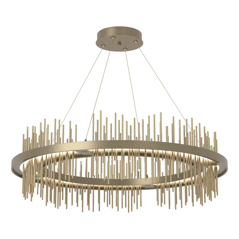 Gossamer Circular LED Pendant Soft Gold Modern Brass