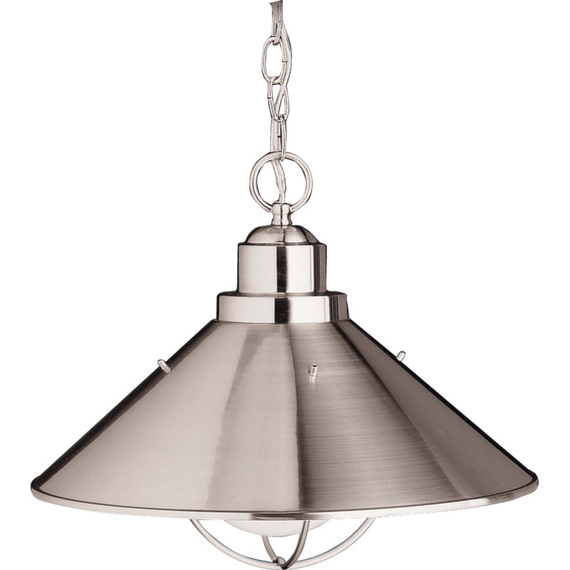 Kichler 2713NI One Light Outdoor Pendant, Brushed Nickel