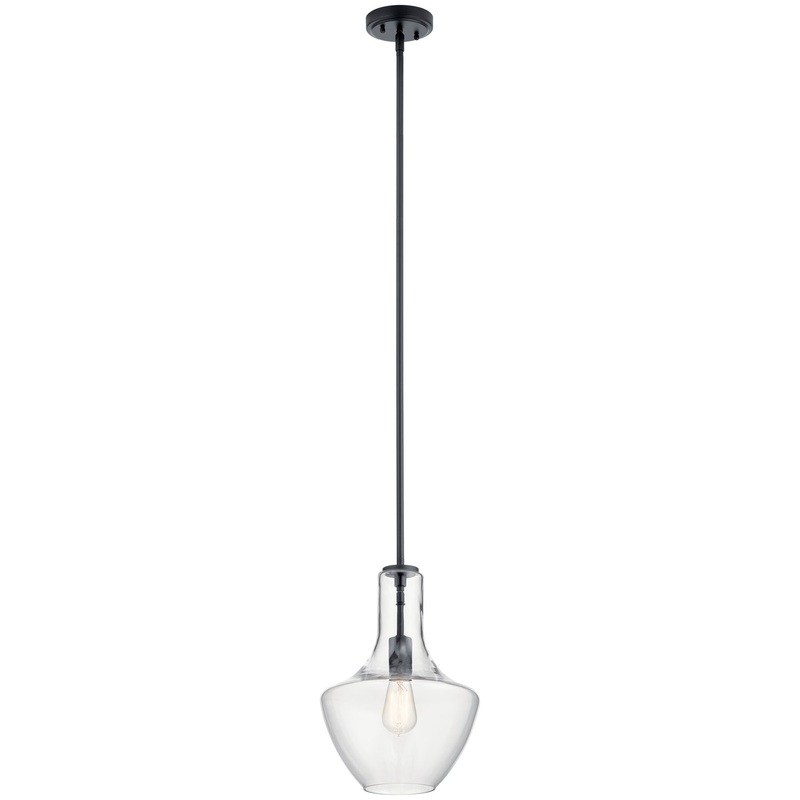 Kichler 42141BK One Light Pendant, Black