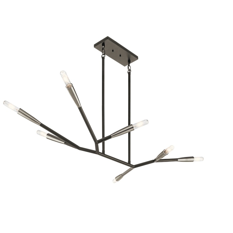 Kichler 43795BK Seven Light Chandelier, Black