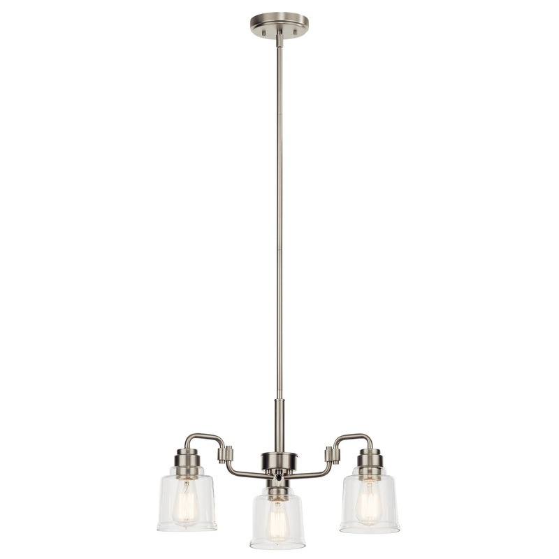 Kichler 52397NI Three Light Chandelier, Nickel Textured