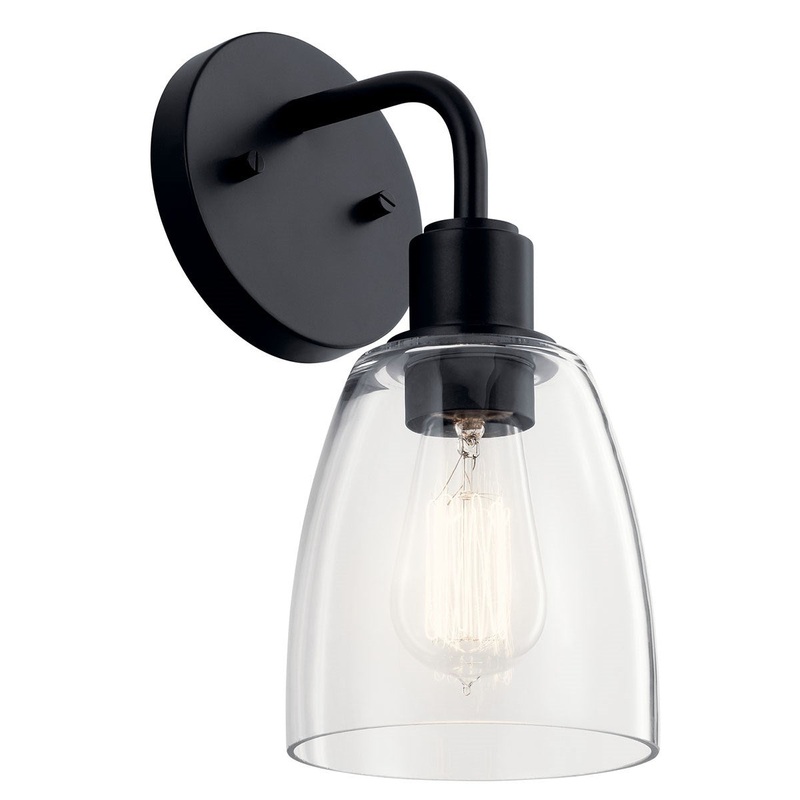 Kichler 55100BK One Light Wall Sconce, Black