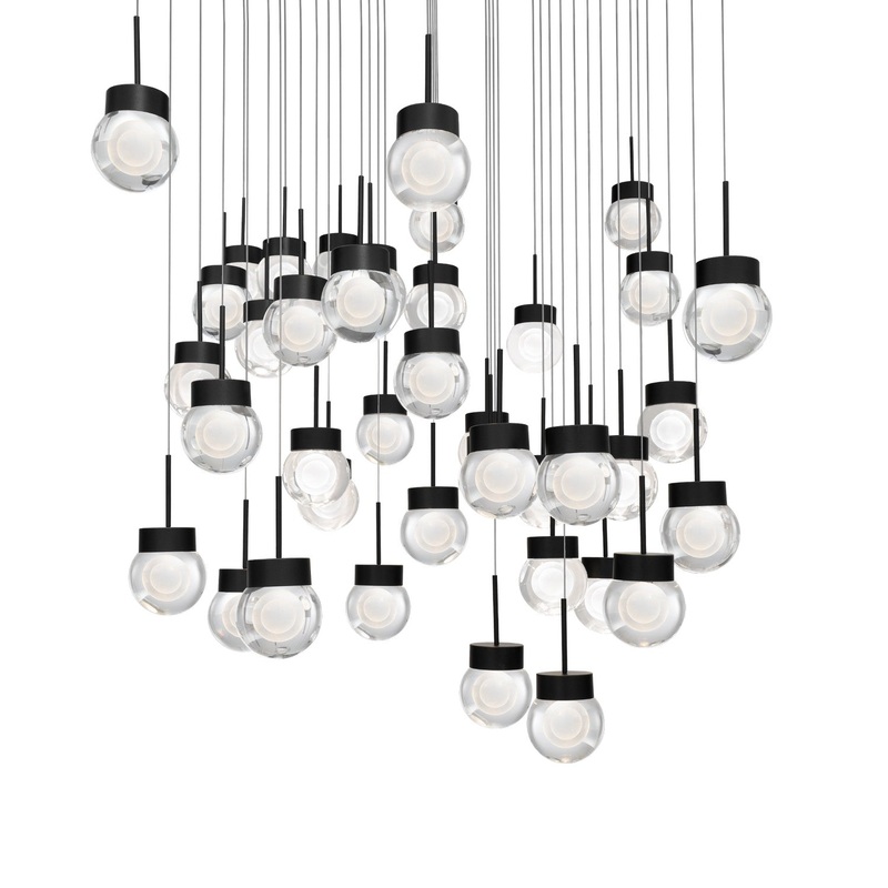 LED Pendant from the Double Bubble Collection in Black Finish by Modern Forms