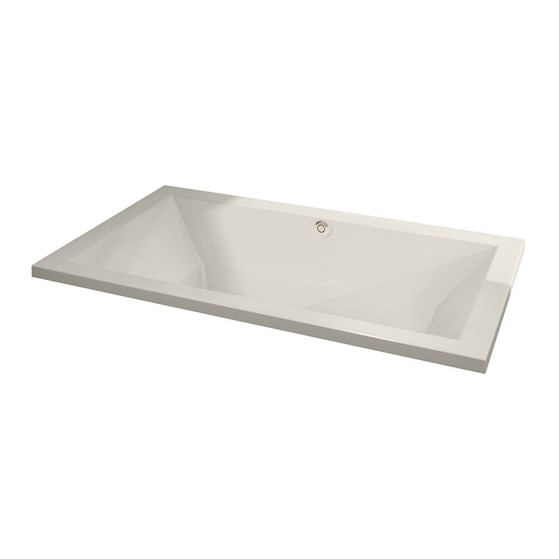 MAAX 102785-055-007 Aiiki 7242 Acrylic Drop-in Center Drain Aerofeel Bathtub in Biscuit