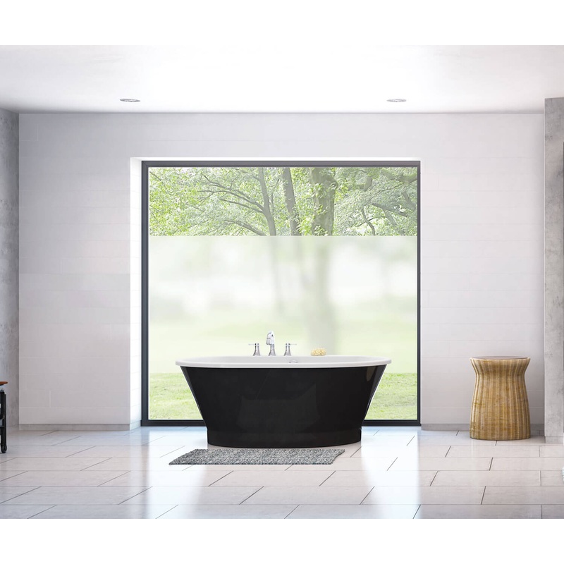 MAAX 103901-000-002-102 Brioso 6042 AcrylX Freestanding Center Drain Bathtub in White with Black Skirt