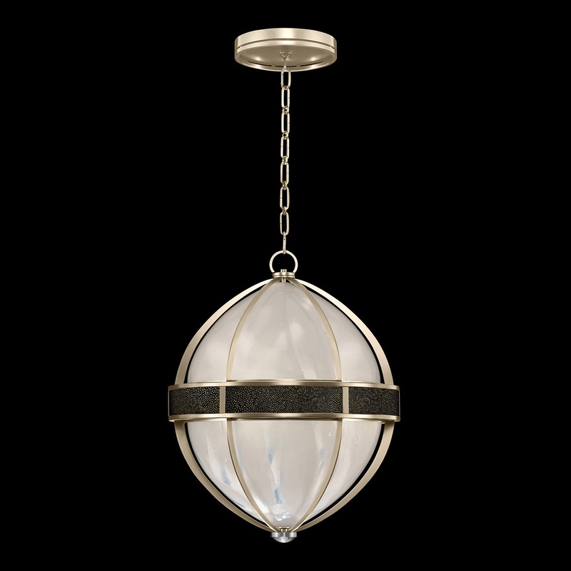 Mirage 18.75″W Round Pendant Champagne/Nickel/Black Knight