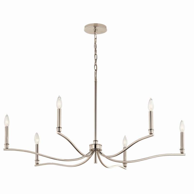 Six Light Chandelier from the Malene Collection in Polished Nickel Finish by Kichler
