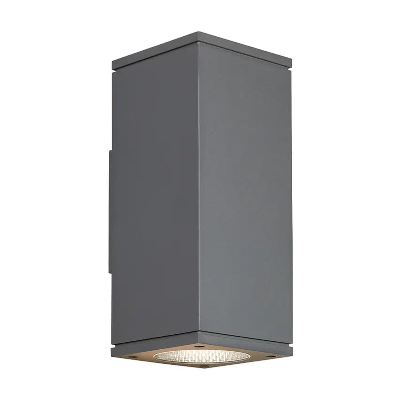 Tegel 12 Outdoor Wall Up & Downlight Charcoal 4000K / 10-Degree Beam (Up) / 10-Degree Beam (Down) Button Photocontrol + Surge Protection
