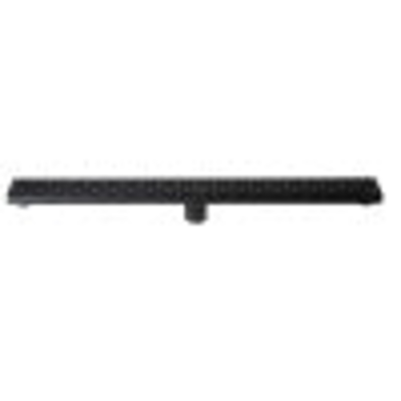 32″ Black Matte Stainless Steel Linear Shower Drain with Groove Holes