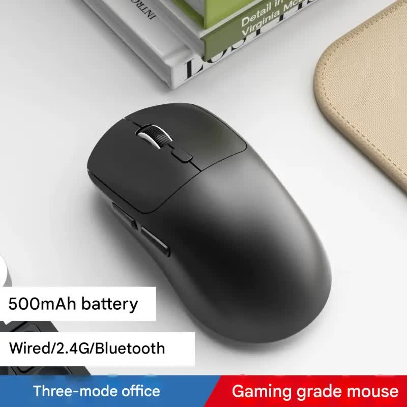 75g Ultra-Lightweight Tri-Mode Wireless Gaming Mouse – 1000Hz Polling Rate, 120-Hour Battery(black)