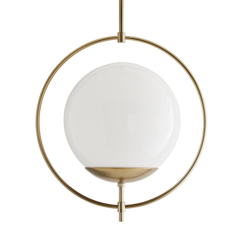 Arteriors 49330 Volta One Light Pendant Pale Brass