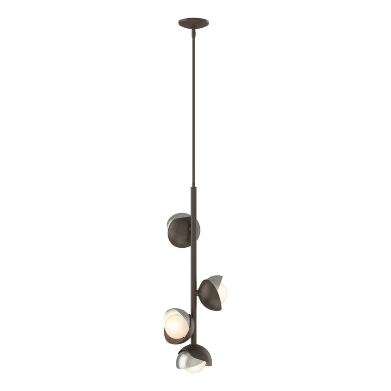 Brooklyn 4-Light Double Shade Vertical Pendant Bronze Sterling